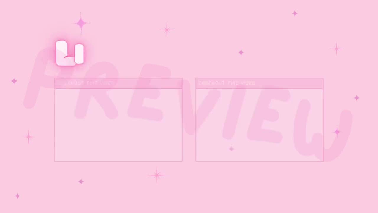 Ready To Use Cute Pink Kawaii YouTube Channel Kit | Intro / Loading Screen  / Outros \u0026 Channel Banner | Cute YouTube Branding (1920p x 1080p), image size:1280x720