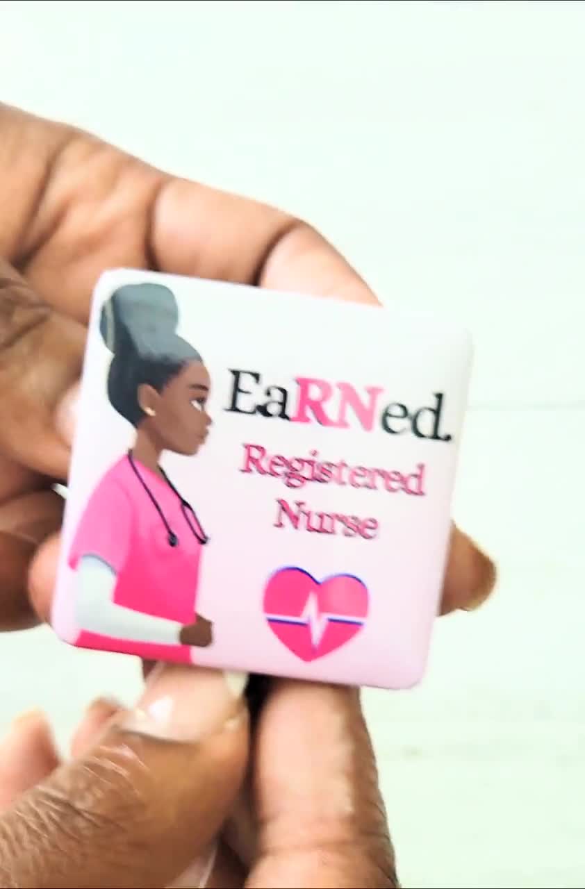 African American Art Female Retractable Nursing Badge Reels