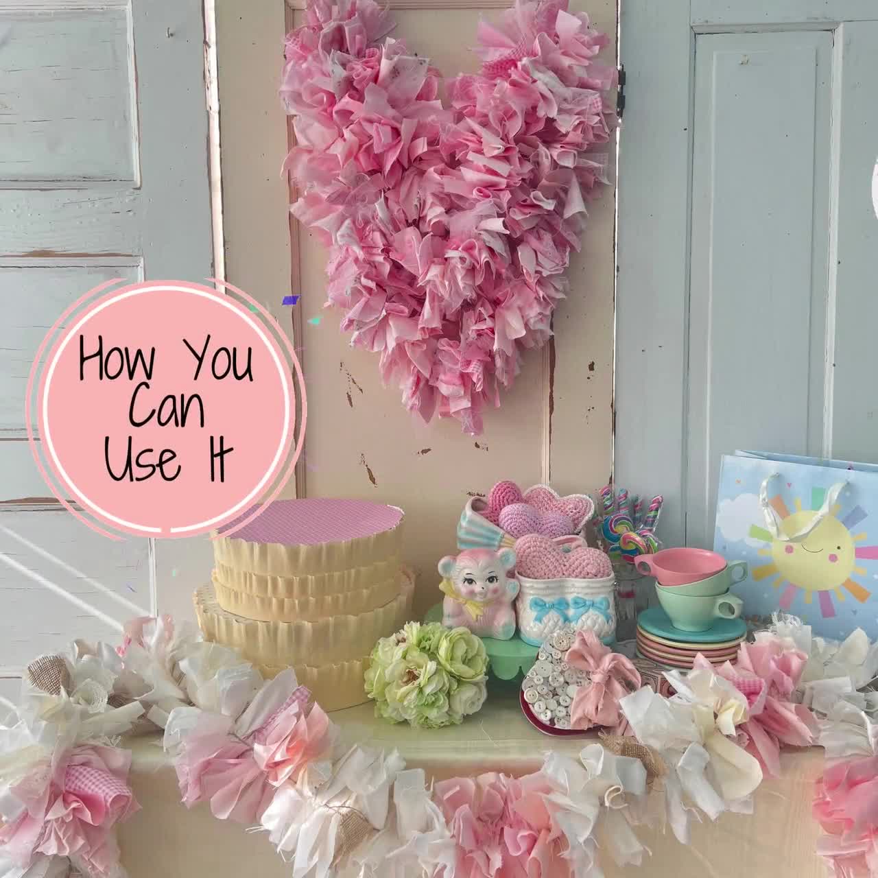 Buy It's a Girl Pink Baby Shower Garland. Super Full Fabric Garland  Backdrop for Shower or Birthday Party. Eco-friendly, Reuse as Home Decor  Online in India 