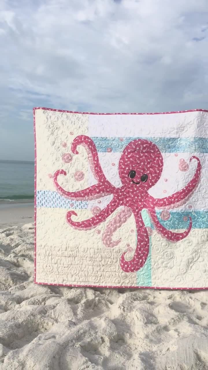 Patrón de edredón de pulpo - Diseño de apliques PINKY video poster