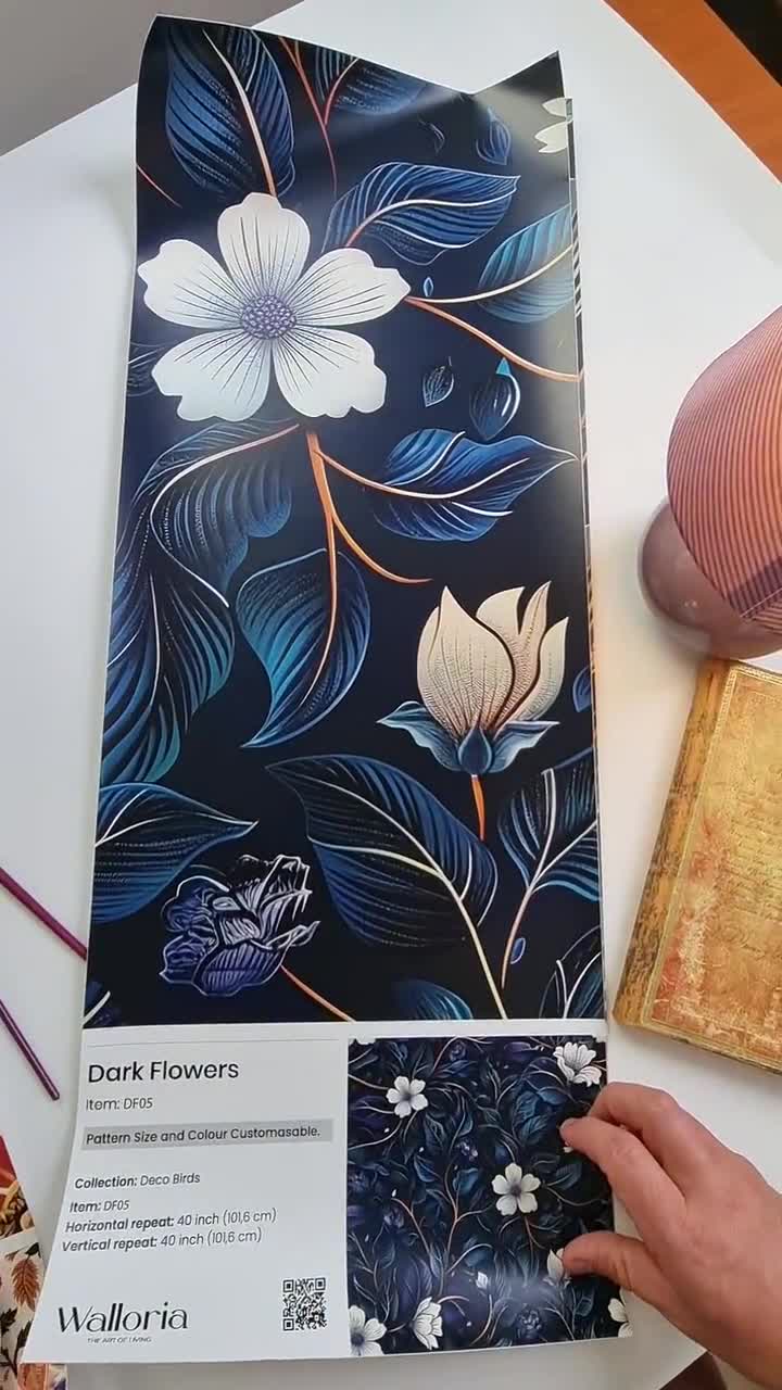 Navy Blue Chinoiserie Koi Fish Wall Art Decorative Asian