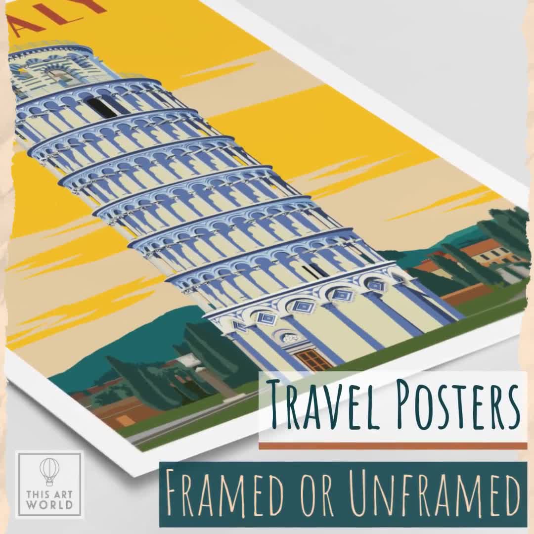 Page De Garde Cahier D italien Tour De Pize Impression de Pise Affiche de la tour de Pise Art mural - Etsy France