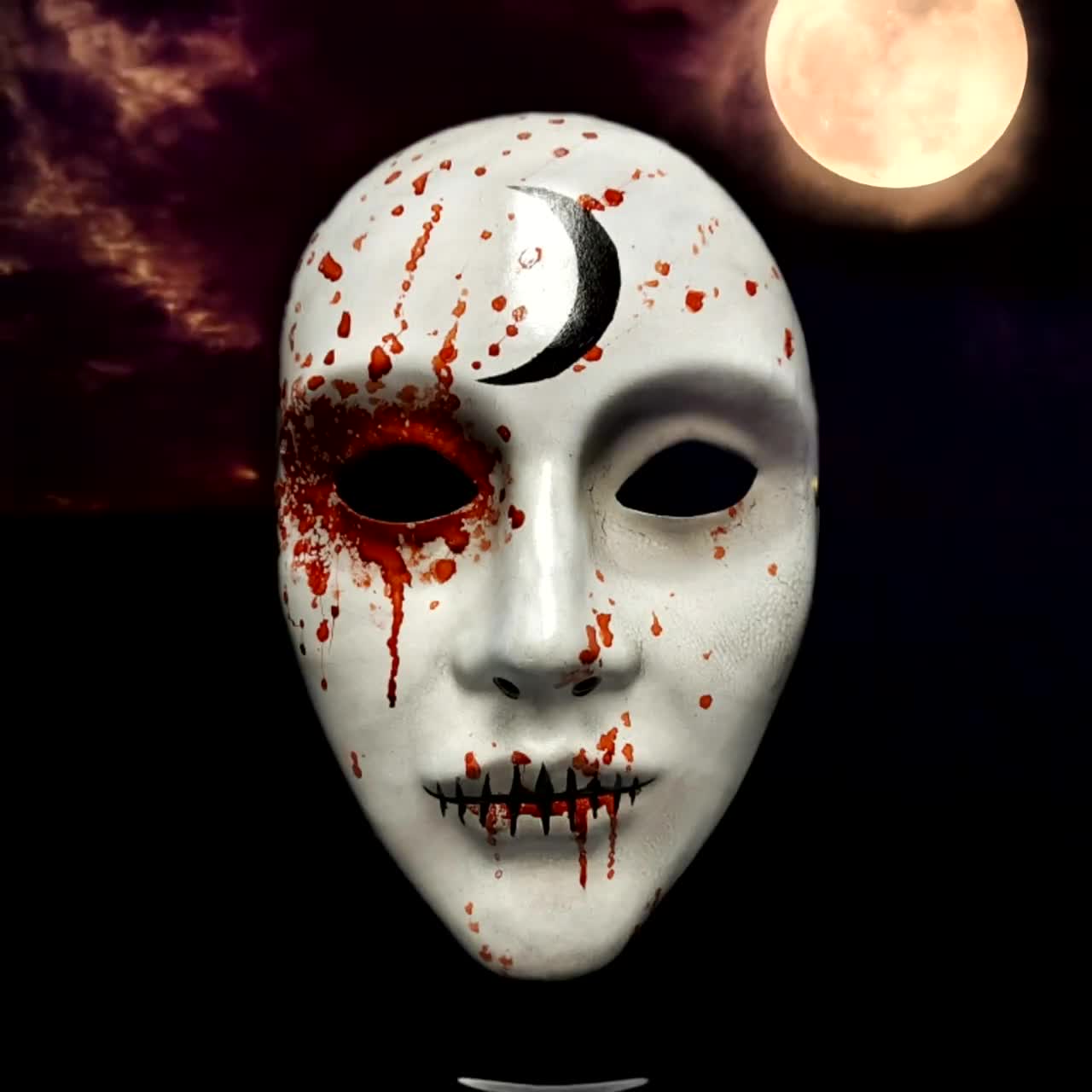 UK la Purge Original Visage Halloween de Luxe en PLASTIQUE Dur Masque avec  Bande Élastique de L'Original Film