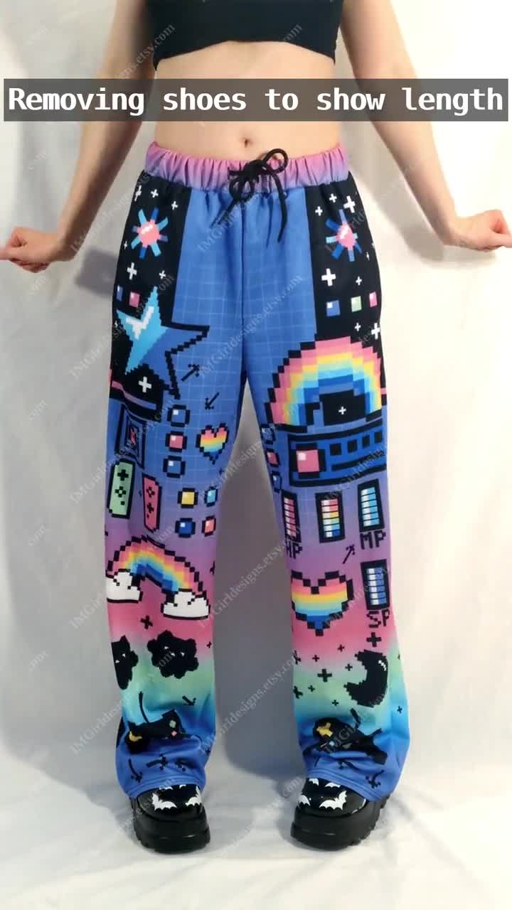 Pixel Art Pants, Retro Arcade Gamer Baggy Trousers - Etsy Israel