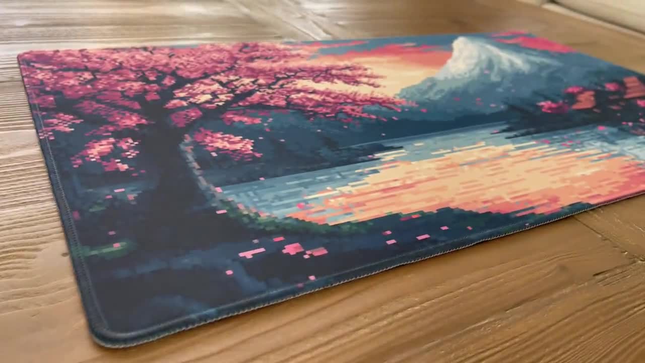ピクセルアート 桜の木 プレイマット: MTG マウスパッド
