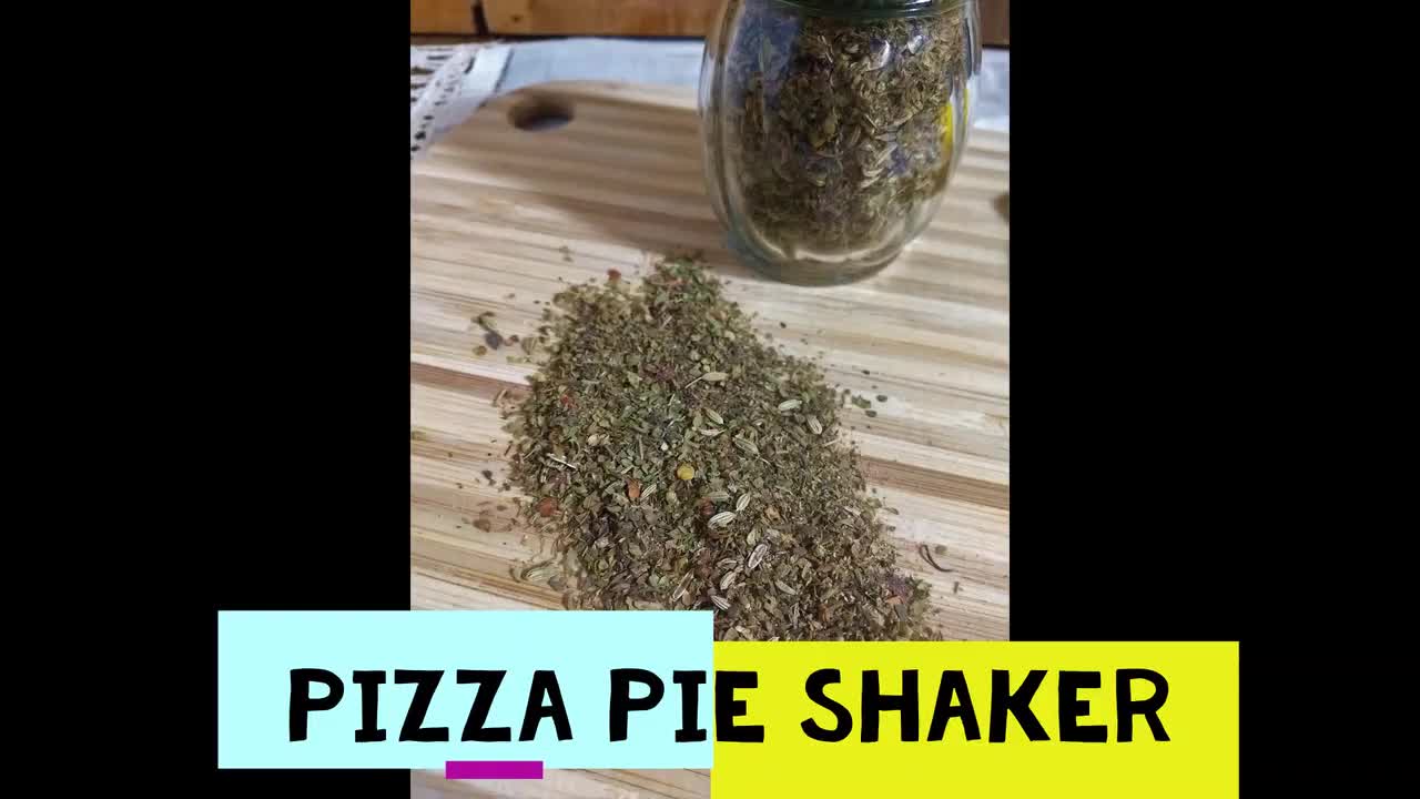 Pizza Pie Shaker Seasoning, Hand-blended Herb Mix, no salt, chives