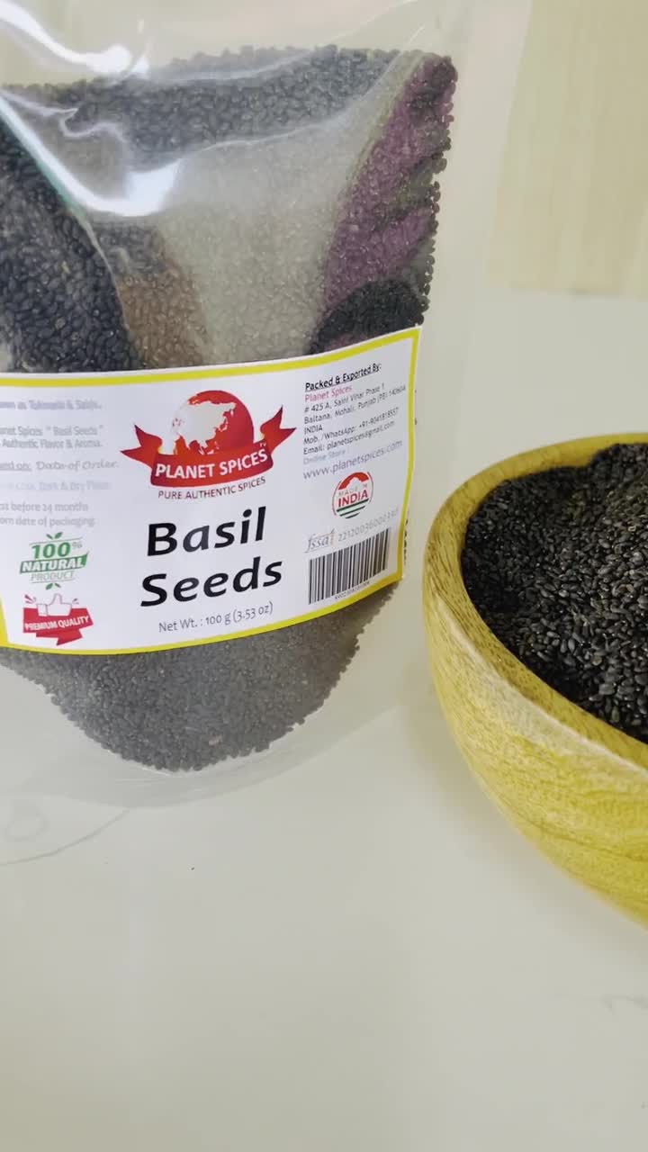 Basil Seeds Sabja Seeds Pure and Natural