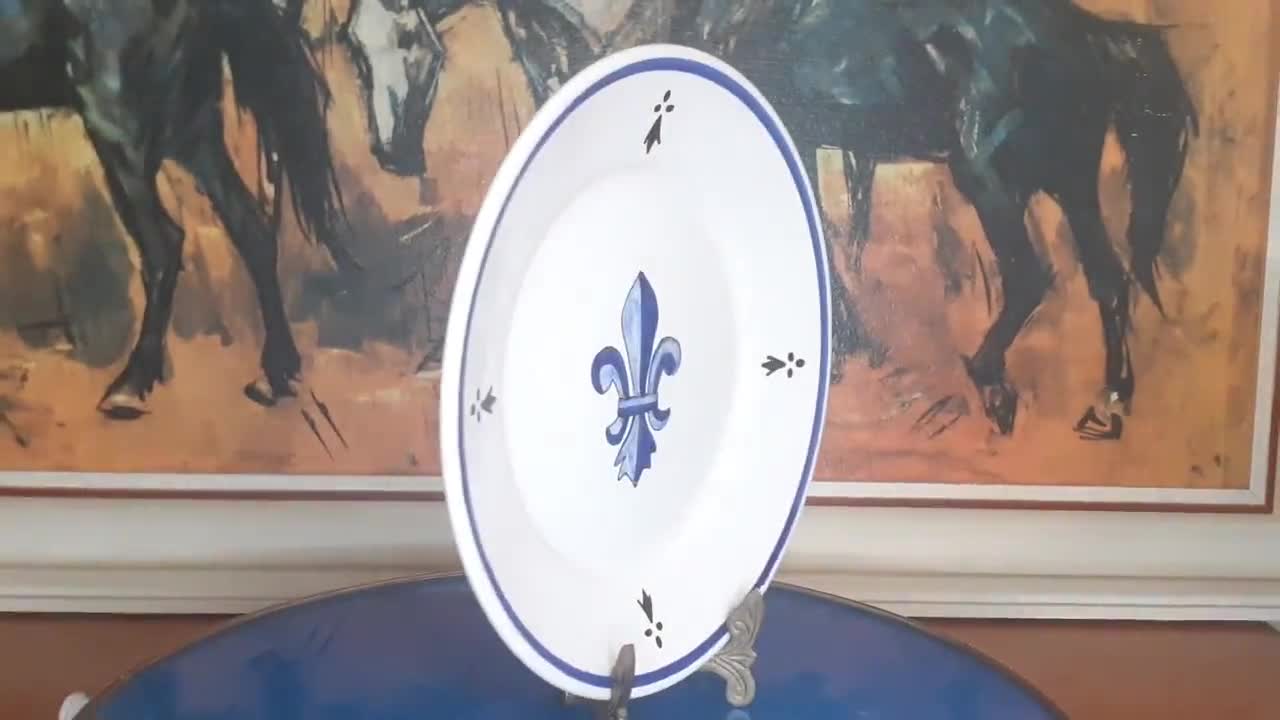 Ancienne Assiette Décorative Faïence De Quimper Motif Fleurs - Vintage