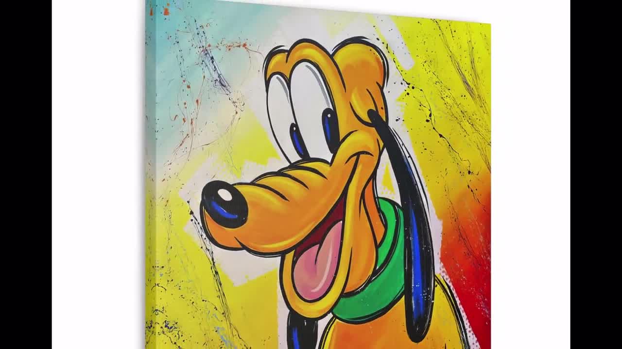 Disney Pluto Painting by Trevor Carlton, Fine Art Canvas Gallery