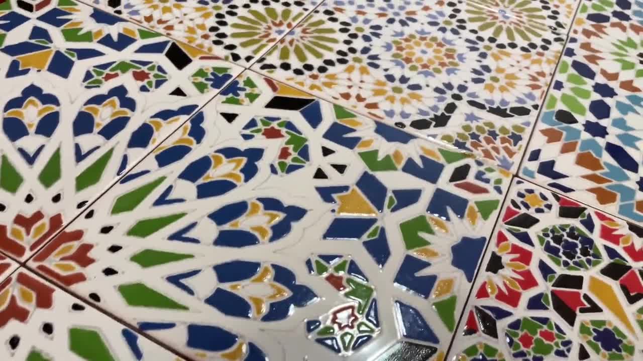 Ceramic Tiles From Morocco 20x20cm, 12 Tiles in Set 0,5m2 Baha