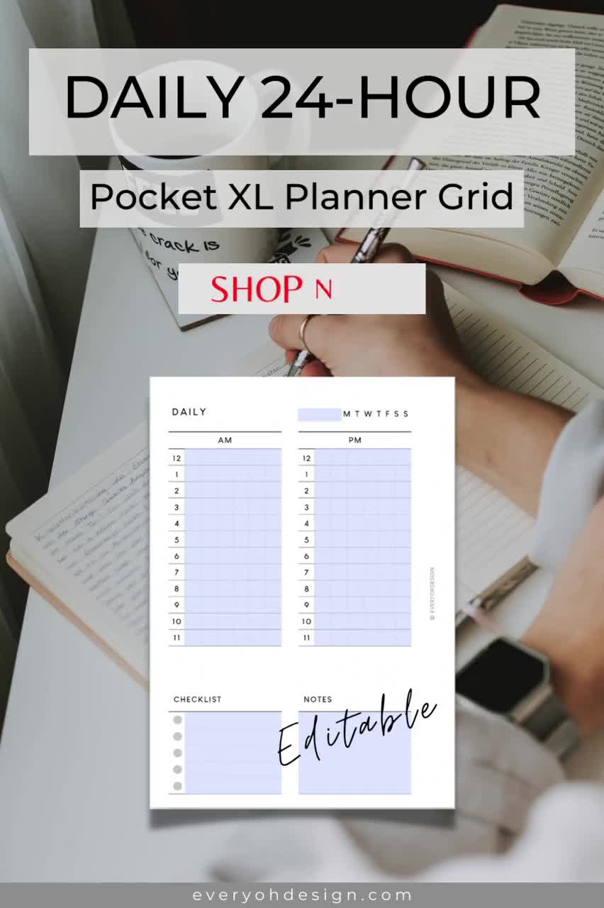 Pocket PlusXL Liste de contrôle vierge Inserts de planificateur