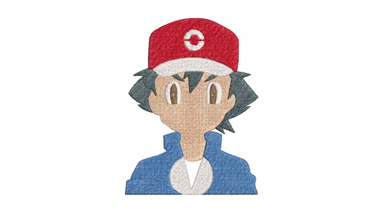 ポケモン サトシの刺繍デザインミシン用ファイル（4サイズ） - Etsy 日本