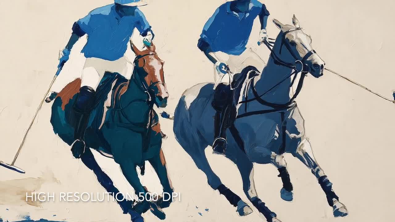 Modern Polo Players PRINTABLE Wall Art | Contemporary Equestrian