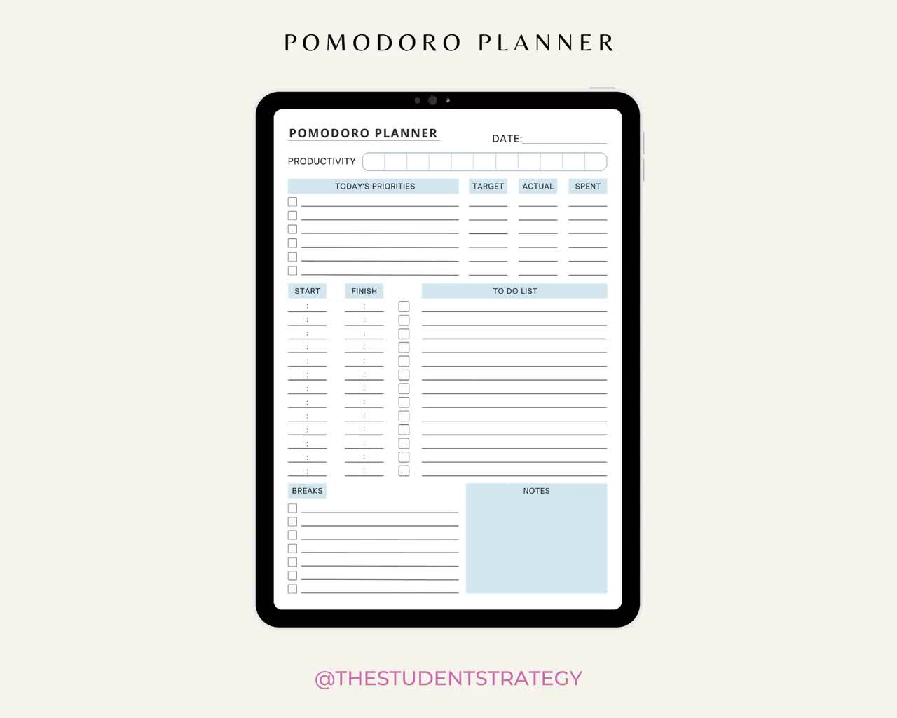 Pomodoro Planner | Daily Productivity Planner | Pomodoro Method | Printable  Time Management Template | A4 A5 US Letter | Digital Download