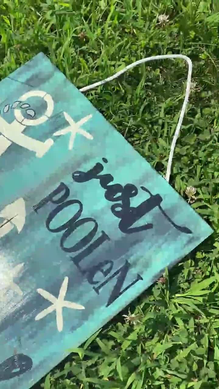 Signs, Wood Signs, Blue Signs, Funny Signs for Home, Hand painted signs on Wood, Pool Signs, Summer Signs, Funny Pool Signs, video poster