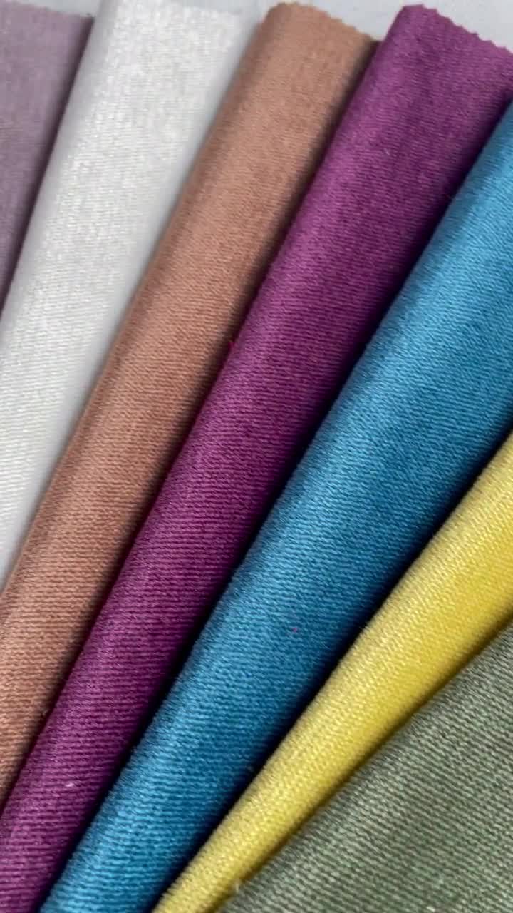 Free Worldwide Delivery Furnishing Fabric Durable Quality New popular Green Plain Soft Velour Faux Matt Velvet Upholstery Fabrics