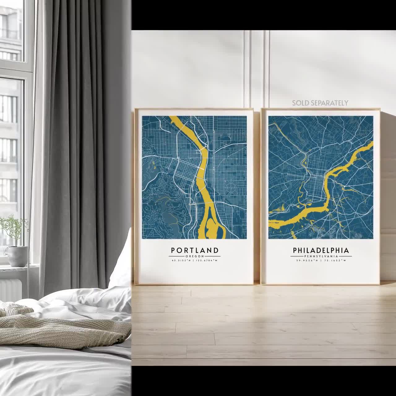 ポートランド市地図 | 10 色のバリエーション | 市地図プリント