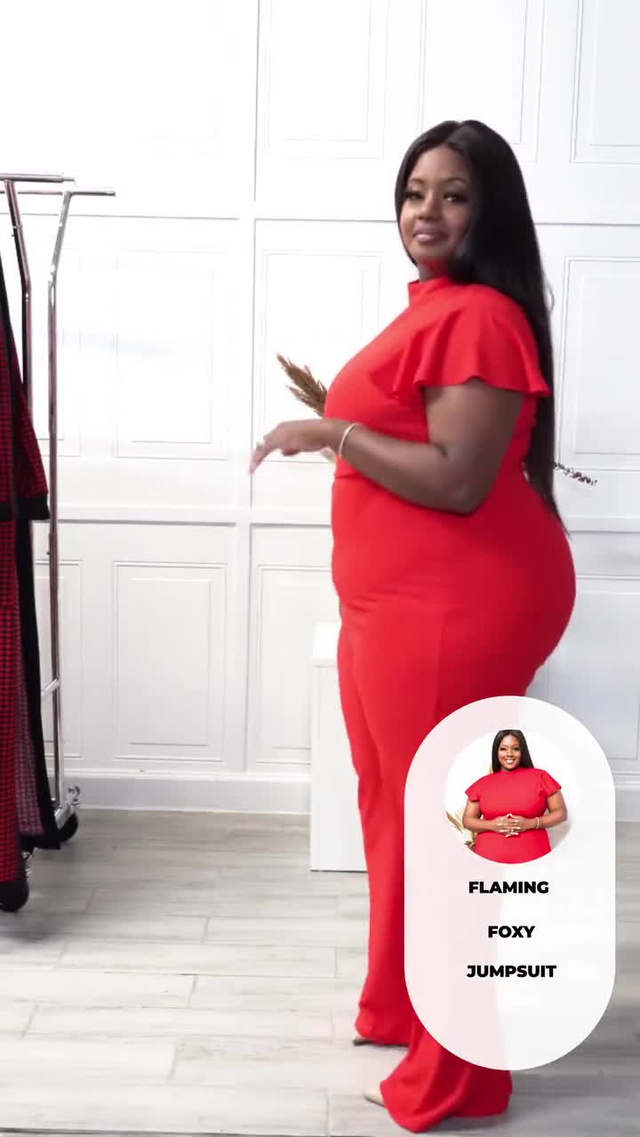 FLAMING FOXY red plus size jumpsuit