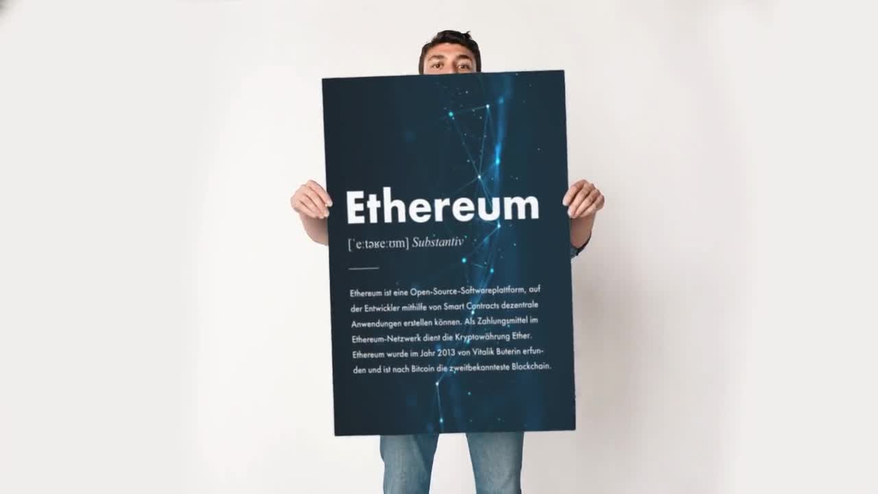 Ethereum Definition Poster German, printed crypto poster in various sizes  WITHOUT frame, gift for nerds, blockchain merch