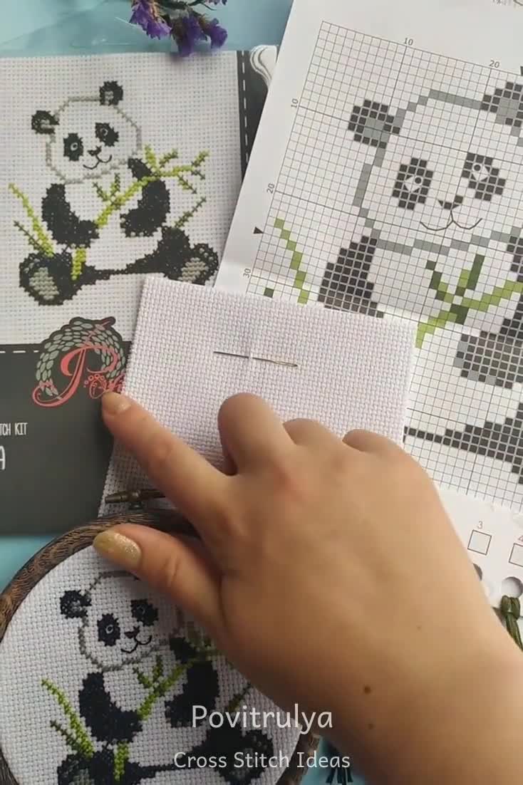 Panda Kit de punto de cruz para niños Kit de Bricolaje -  México
