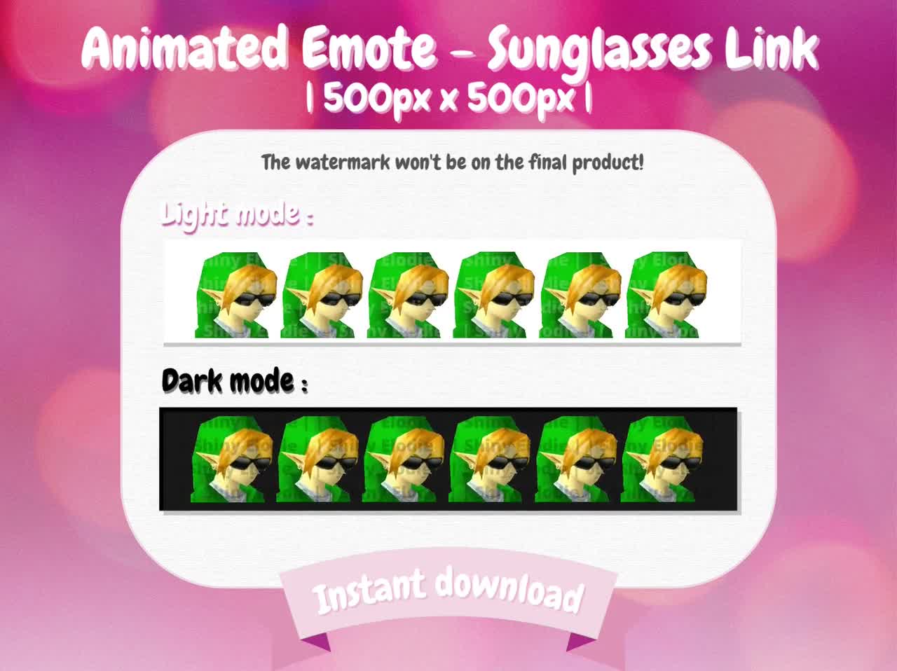 Zelda Inspired Cool Sunglasses Emote | Static Cool Sunglasses Anime Emote for Twitch & Discord