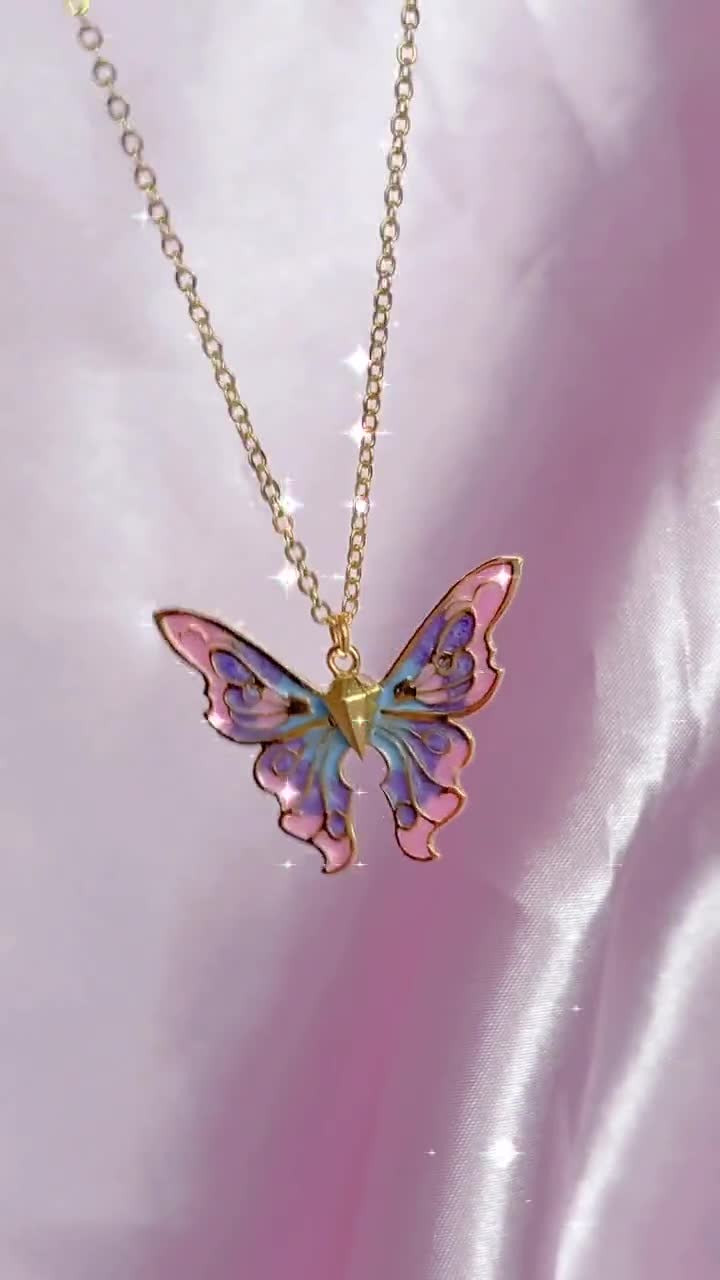 Louleur All-match 925 Sterling Silver Necklace Gold Butterfly