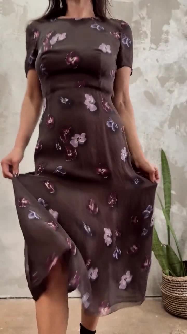PRADA Fall 2000 Runway Floral Chiffon Dress XS - Etsy