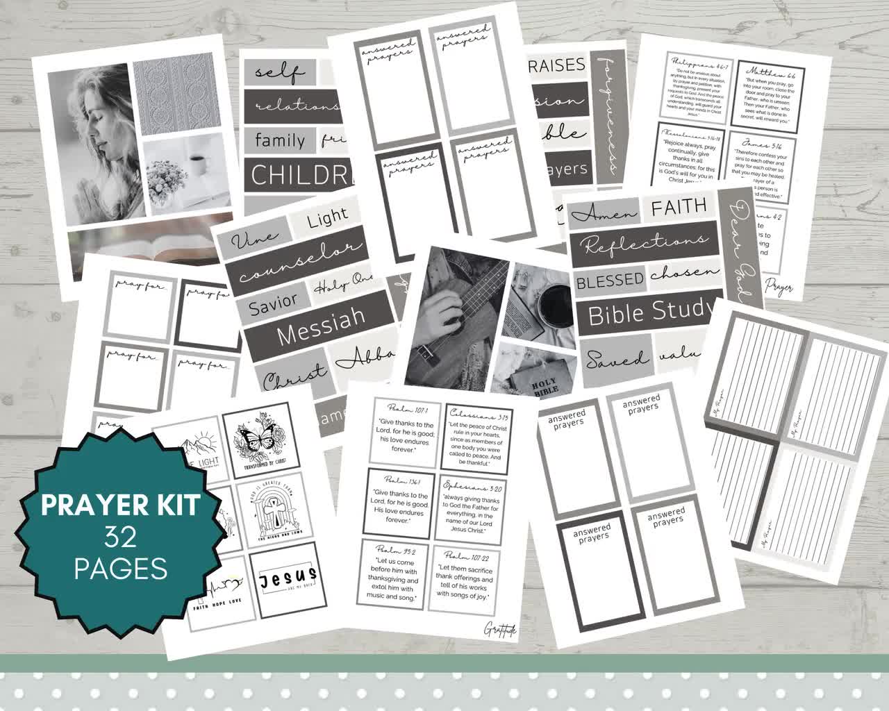 Printable Prayer Board Kit, Prayer Cards, Scripture Cards, Praise and  Gratitude 