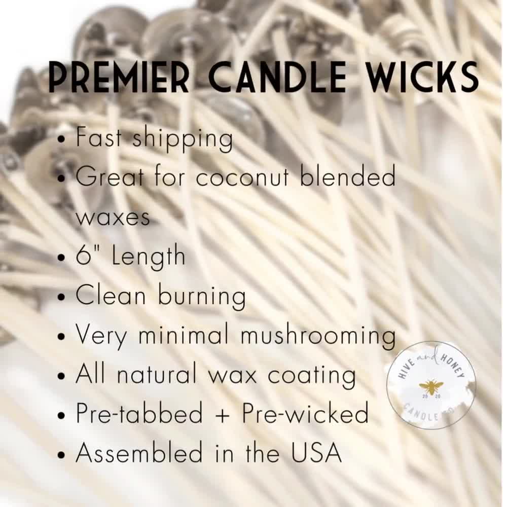 220 pcs Wicks for Soy Candles, 6 inch Pre-Waxed Candle Wick for Candle  Making,Thick Candle Wick with Base