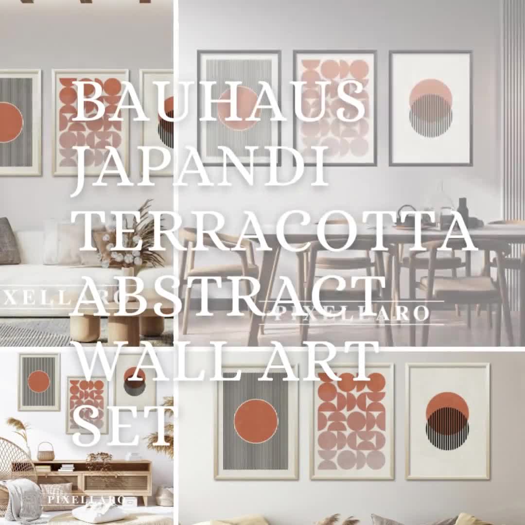 Bauhaus Japandi Terracotta Abstract Print Set (digital Download