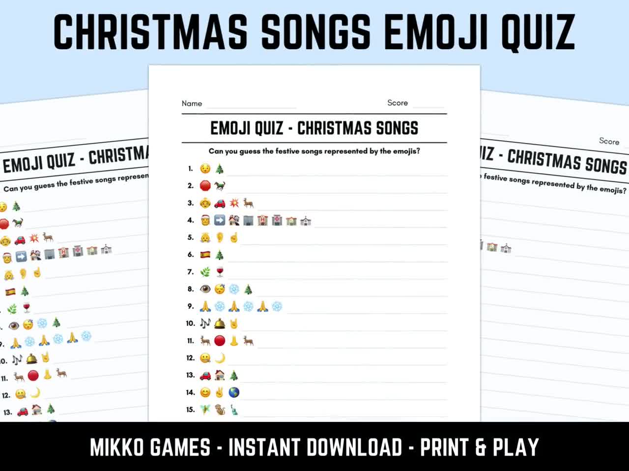 Printable Christmas Songs Emoji Quiz With Answers az8has printable christmas songs emoji quiz with answers: emoji pictionary sheets, downloadable pub quiz sheets, picture round pdf, fun xmas quiz