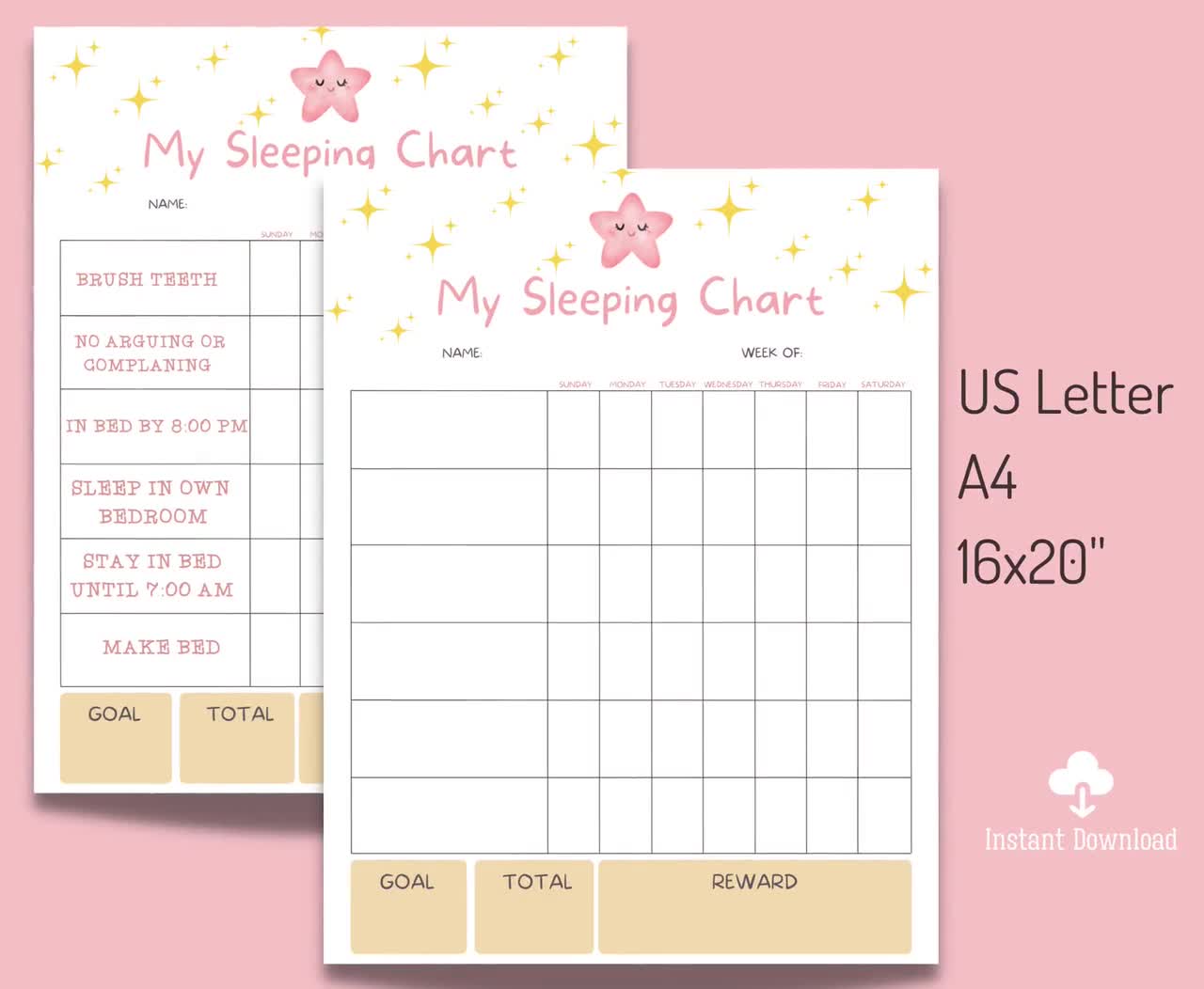 printable-kid-s-sleeping-chart-kids-stay-in-bed-all-night-reward-chart-bedtime-routine-learn-to-sleep-toddler-sleeping-tracker-etsy