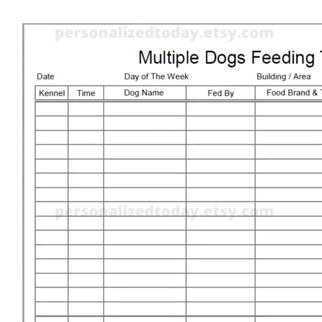 Puppy Feeding Chart Downloadable Printable And PDF Fillable, 47 OFF