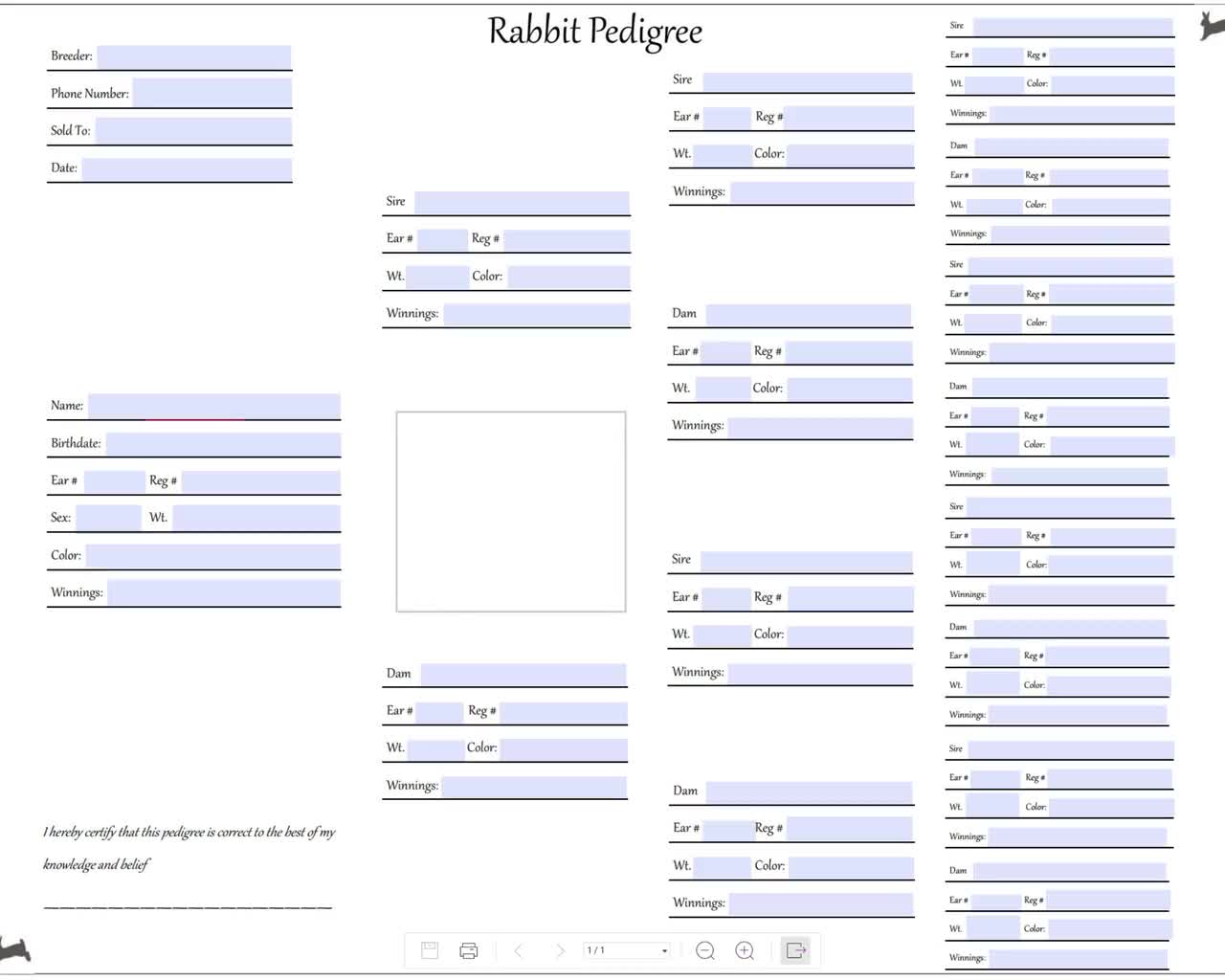 rabbit-pedigree-template-blank-rabbit-pedigree-printable-instant-download-insert-your-logo-edit-on-canva-pedigree-form-bunny-form-etsy