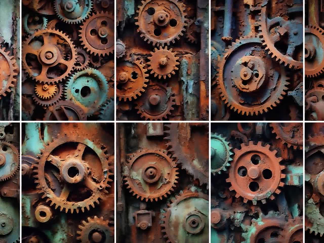 錆びた歯車 – 工業用スチームパンクギアテクスチャ – ヴィンテージの