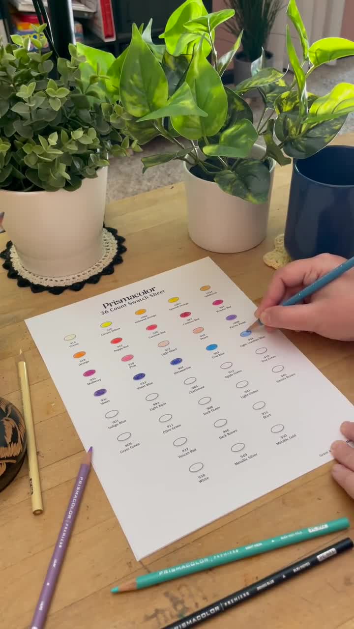 Prismacolor 36-count Swatch Sheet - Etsy