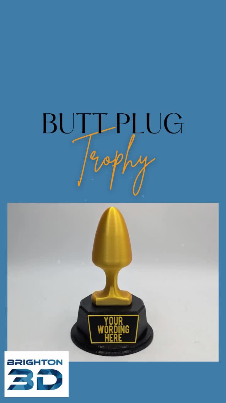 Personalised Butt Plug Trophy, Bum Plug Trophy, Bottom Award, Funny Bottom  Trophy, Custom Trophy, Golden Butt Plug Award, Novelty Butt Plug