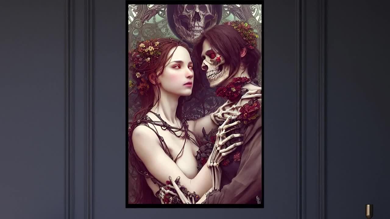 Death\'s Embrace Death Halloween AI Art Halloween Wall - Etsy