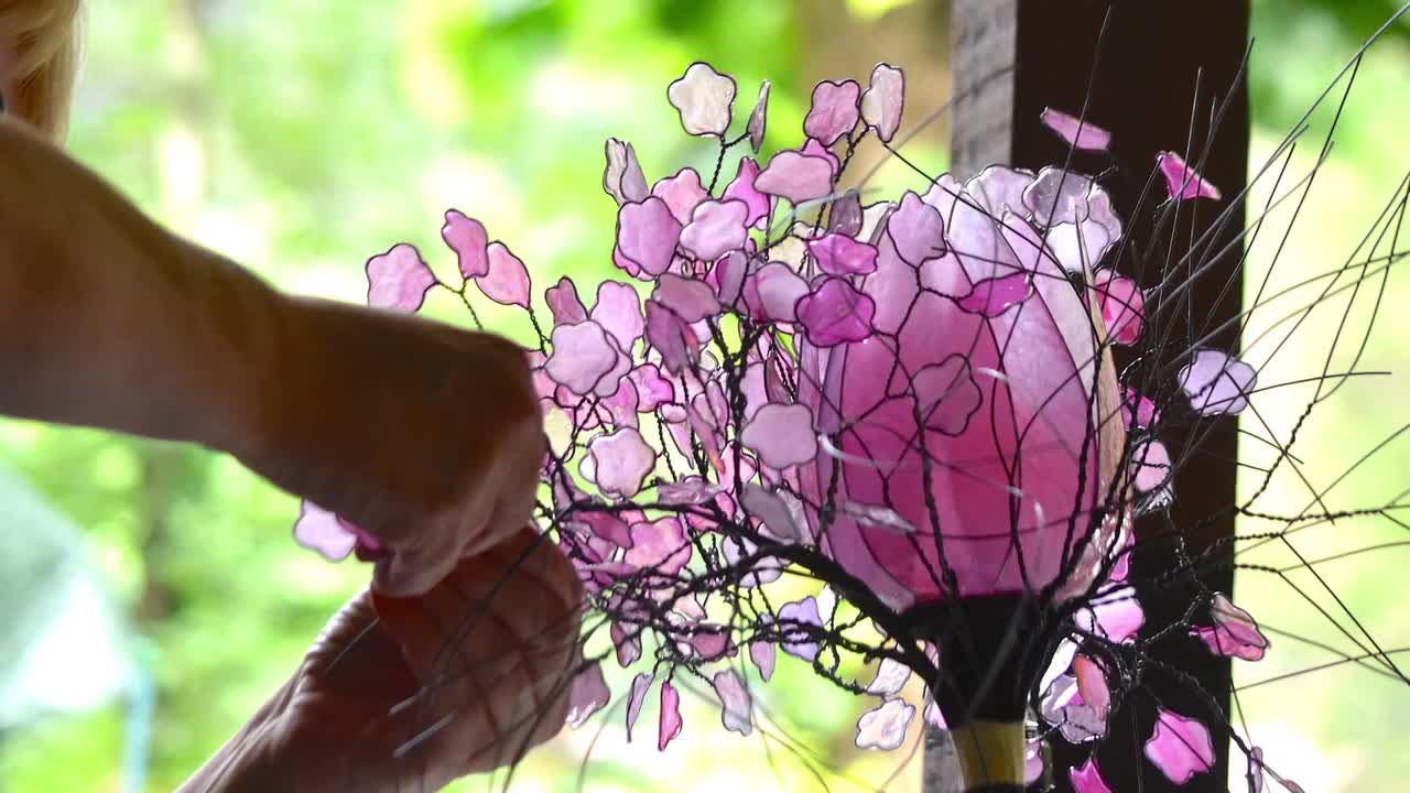 Lampada a forma di albero sakura, riproduzione di ciliegio Giapponese in  fiore, lampada bonsai foglie rosa, albero della vita -  Italia