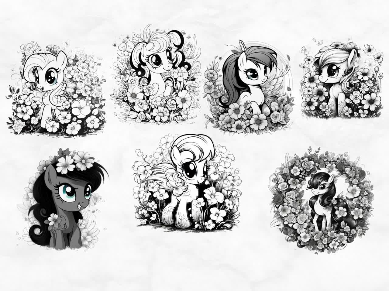 Little Pony Svg Cute My Little Pony Png Colored (Instant Download