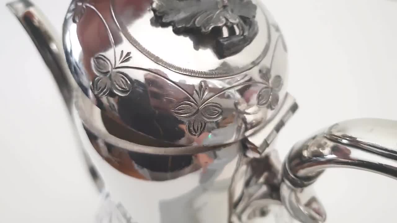 Antique English Victorian Silver Plated Coffee Service Set by