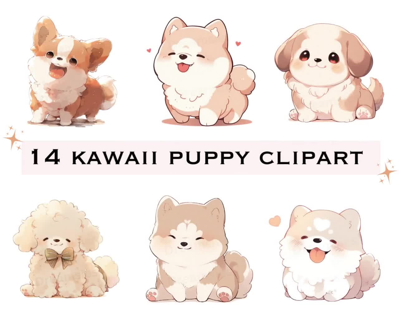 Schattige Cartoonpuppy's Om Te Tekenen Premium AI Image | Cute Cartoon