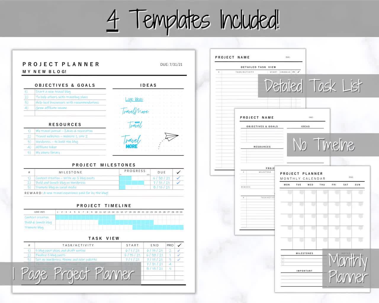 Project Planner Printable Insert