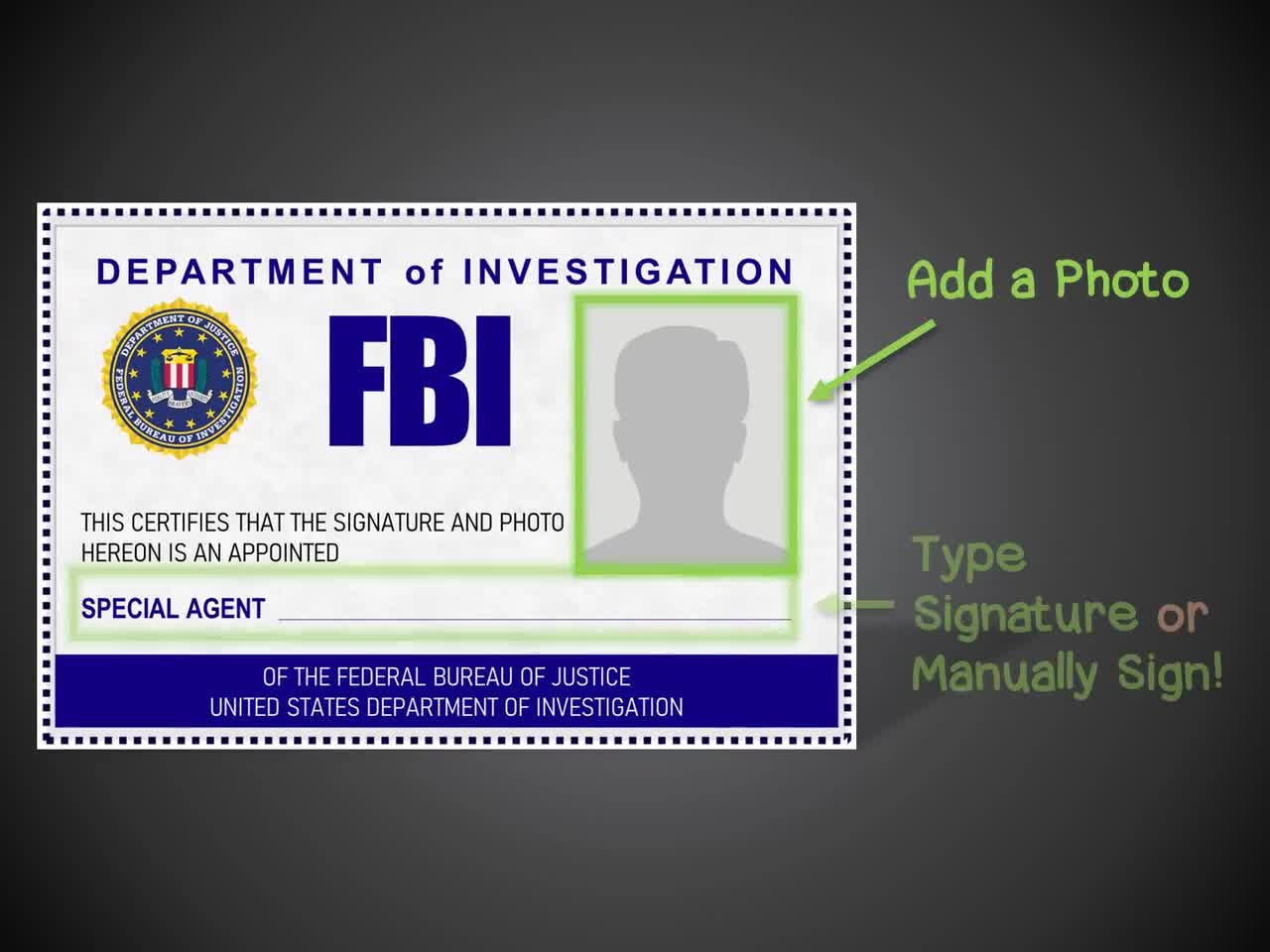 fbi badge template for kids