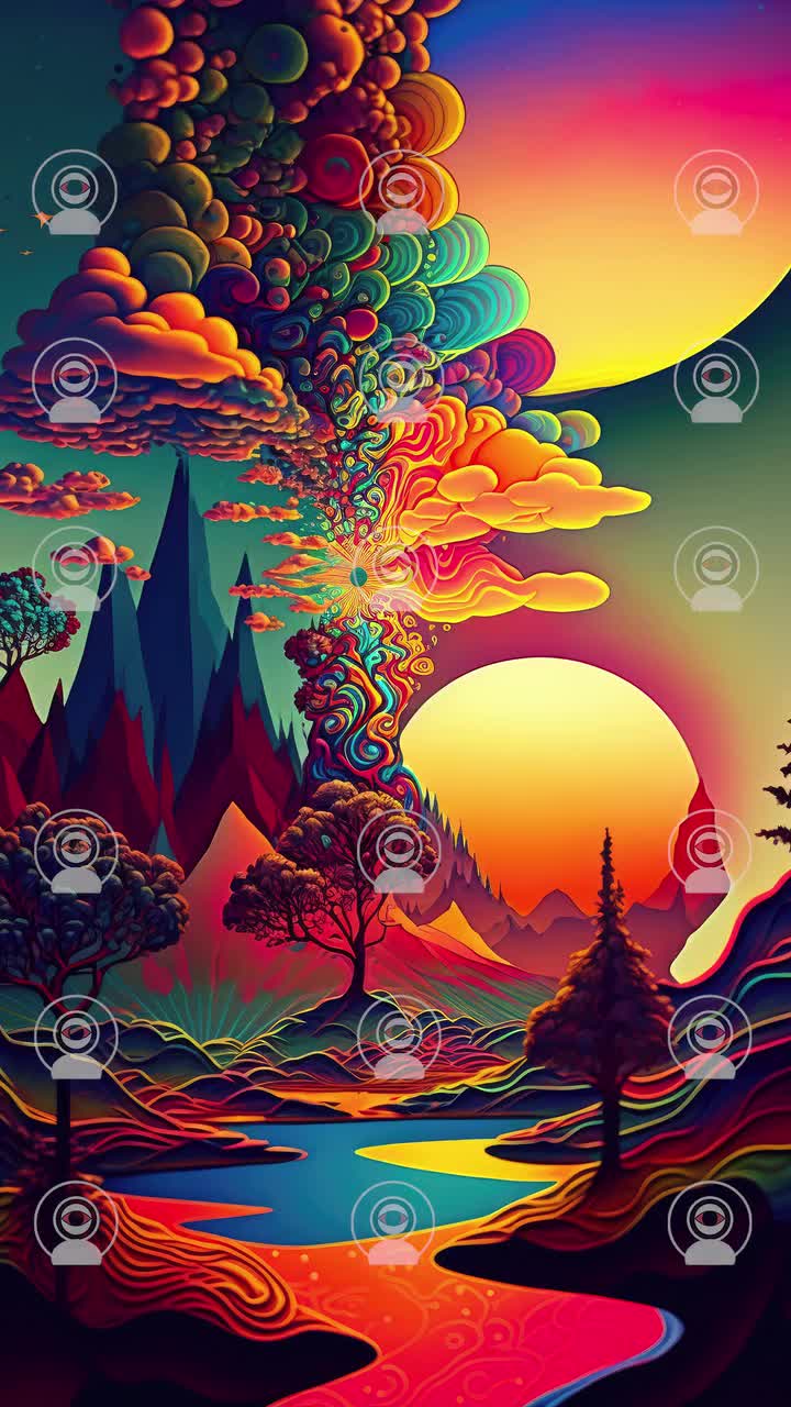 trippy nature iphone wallpaper