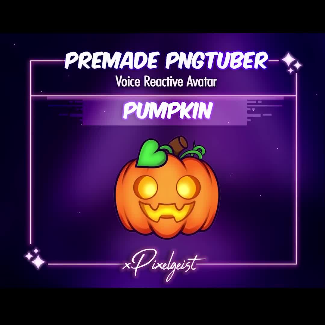 Pngtuber Model CAT'O'LANTERN Reactive Image (Instant Download) 