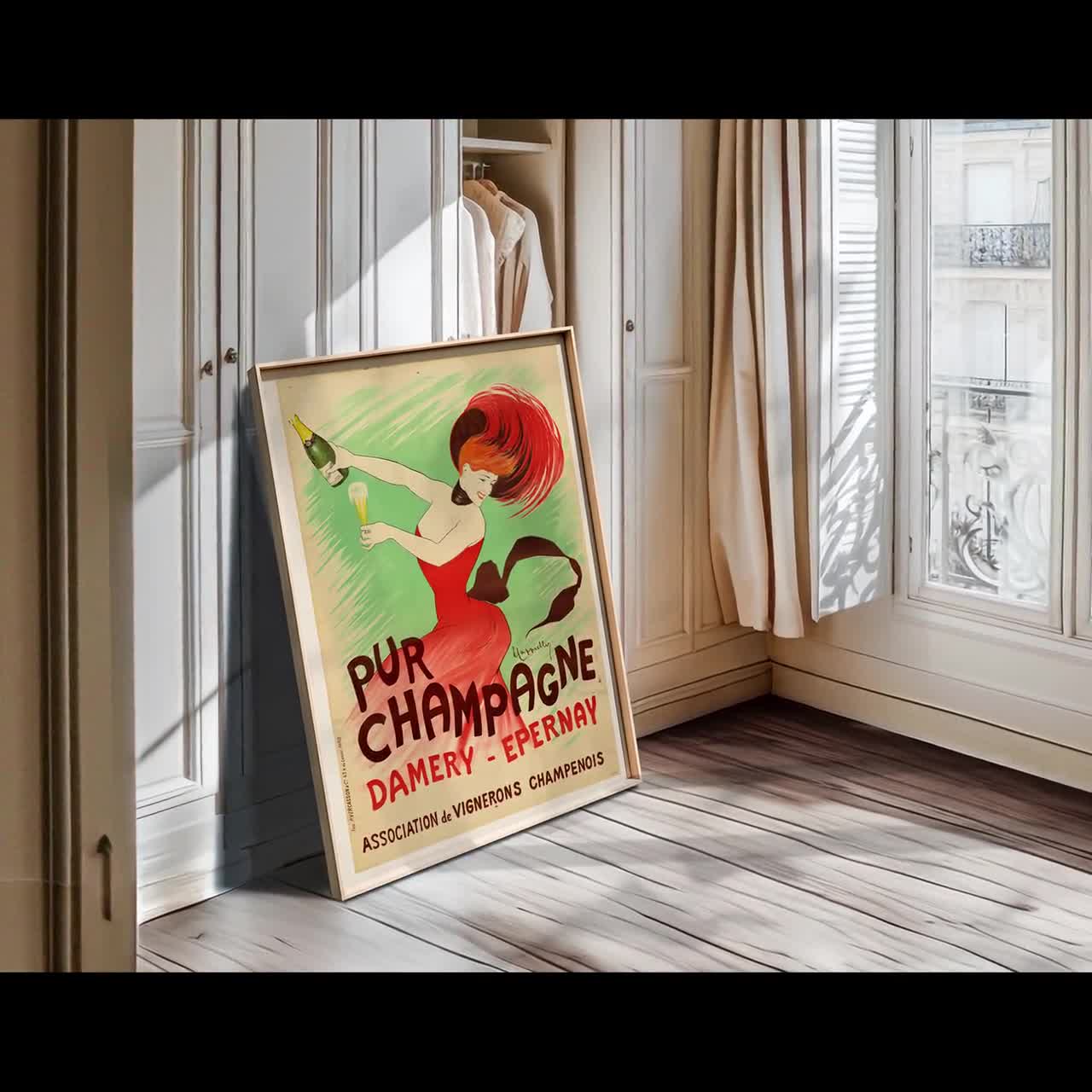 Pur Champagne Damery Epernay Advertising Vintage Poster by