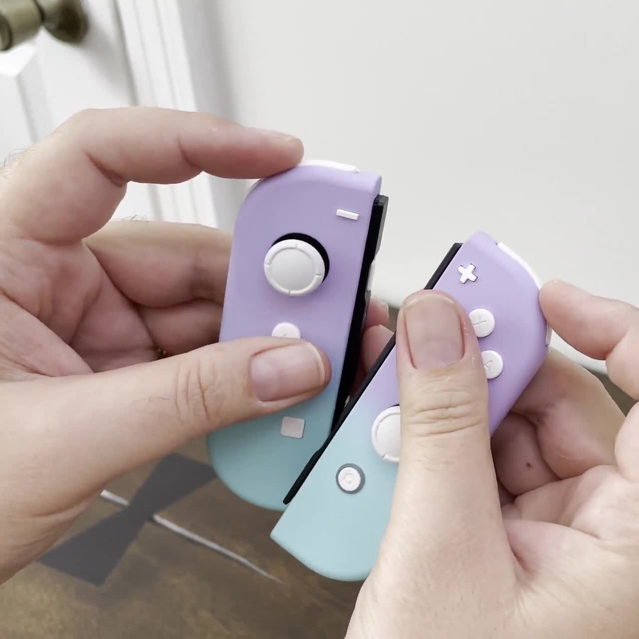 Custom Nintendo Switch Joy-con Controllers Purple to Robin Egg 