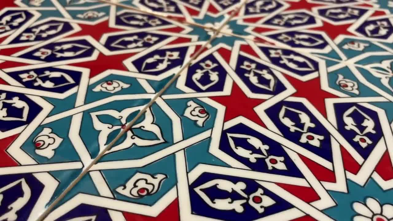 イズニク トルコタイル、陶器製オリエンタル壁タイル、模様入りタイル
