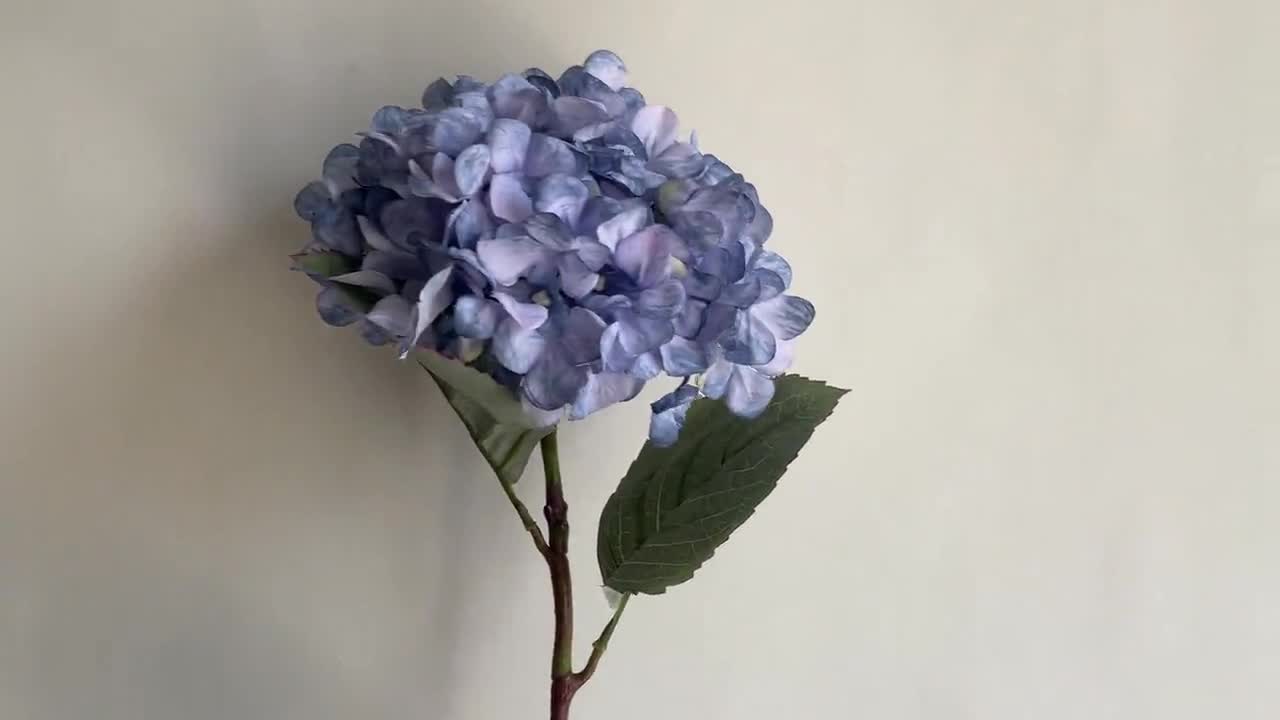 20 Fiori Artificiali Di Ortensia Blu – Finti In Seta Con Stelo, Per Matrimoni E Decorazioni Fai Da Te